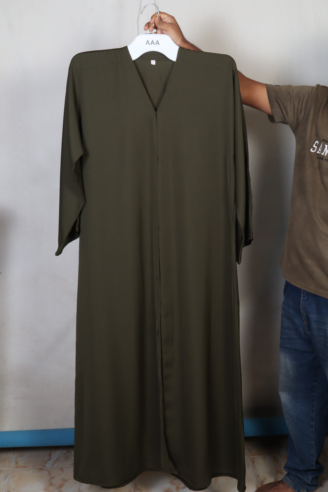 Olive Green Plain Abaya