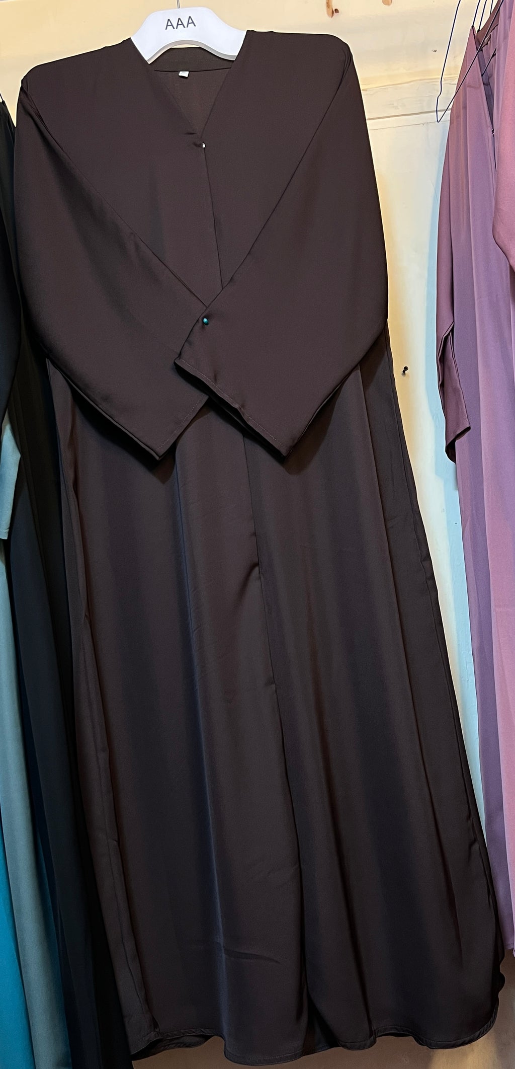 Premium Plain Abaya Combo Offer – Set of 3 (Black, Navy Blue & Brown)