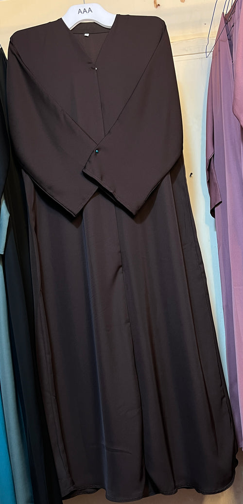 Premium Plain Abaya Combo Offer – Set of 3 (Black, Navy Blue & Brown)